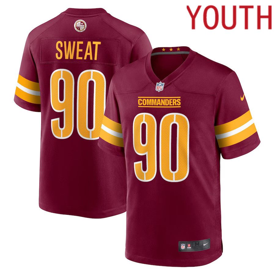 Youth Washington Commanders 90 Montez Sweat Nike Burgundy Game NFL Jersey